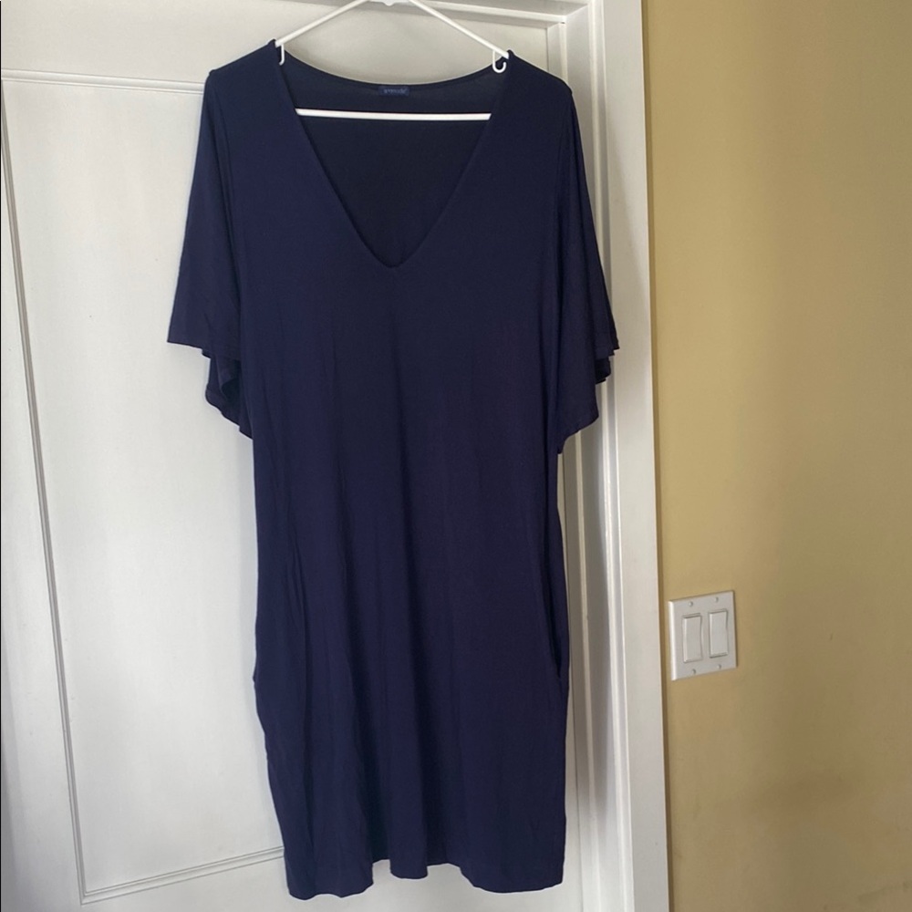 Navy V-Neck Dress
